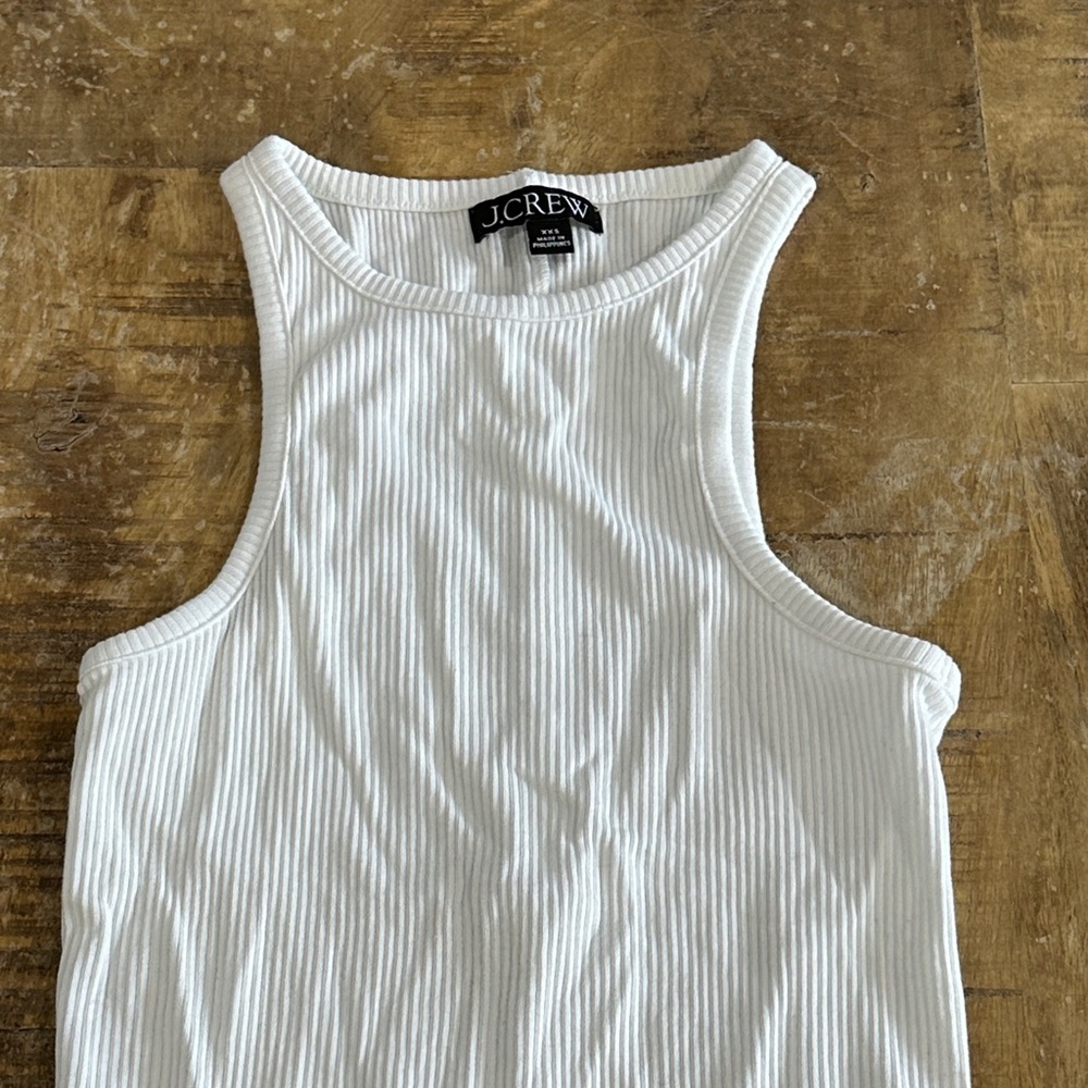 J. Crew White Ribbed Tank - Picture 2 of 4
